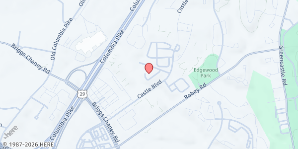 Map showing Windsor Court and Tower Apartments at 13900 Castle Boulevard, Silver Spring, MD