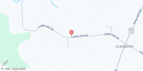 Map showing Collins Temple AME at 6009 Castle Hill Road, Snow Hill, MD