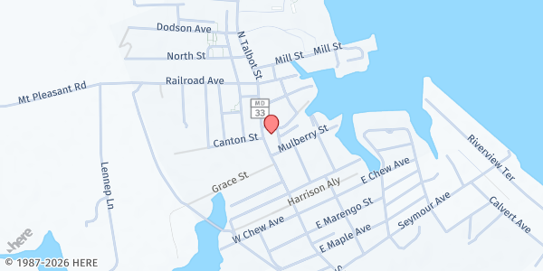 Map showing Christ Church: St. Michael Food Pantry at 301 S. Talbot St., St. Michaels, MD