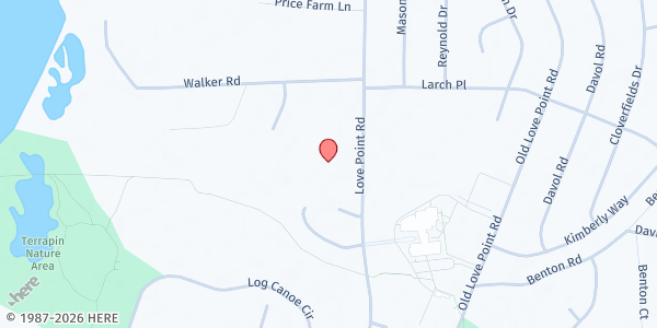 Map showing Haven Ministries Food Pantry at 931 Love Point Rd, Stevensville, MD