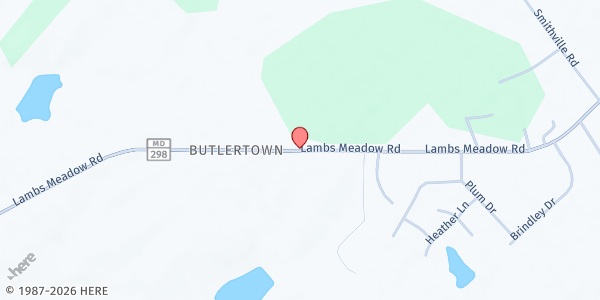 Map showing Mt. Olive AME Church at 24840 Lambs Meadow Rd., Still Pond, MD