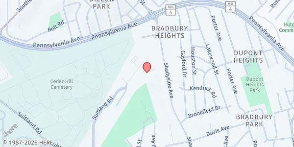Map showing Galilee Community Development Corporation at 2101 Shadyside Avenue, Suitland, MD