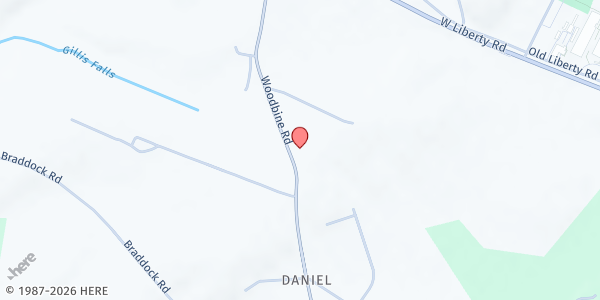 Map showing Ebenezer United Methodist Church, Rock of Help Pantry at 4901 Woodbine Road, Sykesville, MD