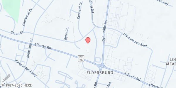 Map showing Elders Baptist Church at Elders Baptist Church, Sykesville, MD