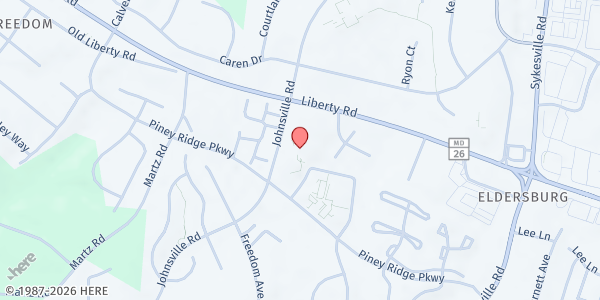 Map showing Wesley Freedom Pantry - Grand View at 961 Johnsville Road, Sykesville, MD