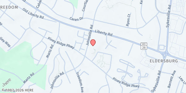 Map showing Wesley Freedom United Methodist Church at 961 Johnsville Rd, Sykesville, MD