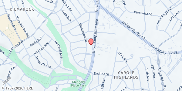 Map showing Meals on Wheels of Takoma Park/Silver Spring at 7410 New Hampshire Avenue, Takoma Park, MD