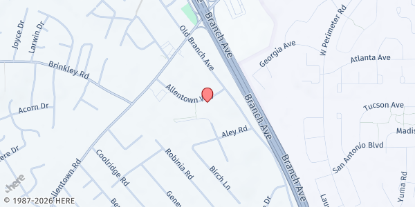 Map showing Susan Denison Mona Center at 5859 Allentown Way, Temple Hills, MD