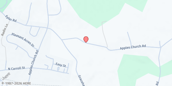 Map showing Apple United Church at Apples Church Road, Thurmont, MD