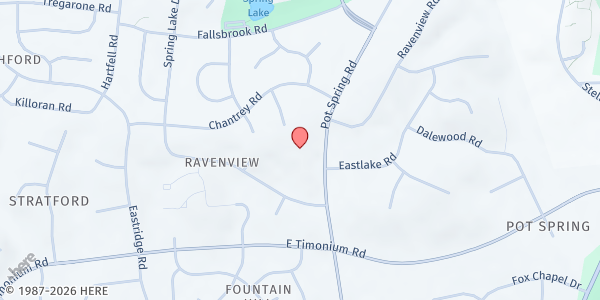 Map showing St. Francis Episcopal Parish & Community Center at 2216 Pot Spring Road, Timonium, MD