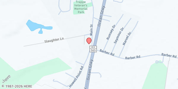 Map showing Scott's UMC at 3748 Main St, Trappe, MD