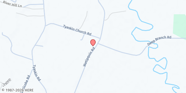 Map showing Freedmans Methodist Church at 21584 Wetipquin Road, Tyaskin Estates, MD