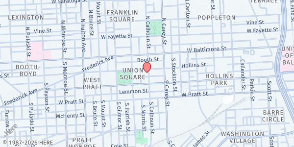 Map showing Dept. of Housing Neighborhood - Union Square at 22 South Calhoun Street, Union Square, MD