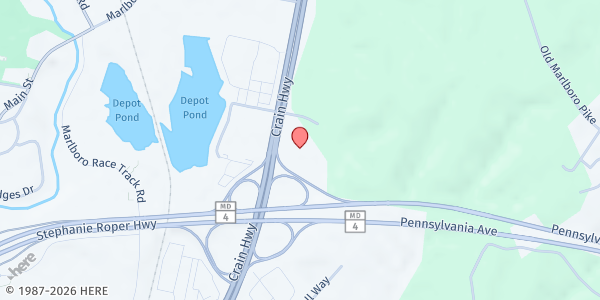 Map showing The Sanctuary at Kingdom Square at 5300 Crain Highway, Upper Marlboro, MD