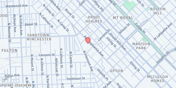 Map showing The Journey to feeding Baltimore - Upton at 1822 Pennsylvania Avenue, Upton, MD