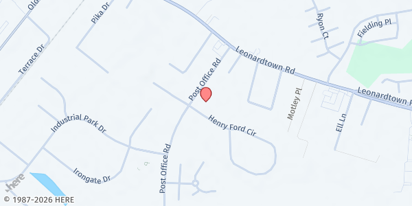 Map showing Salvation Army - Waldorf at 7 Post Office Road, Waldorf, MD