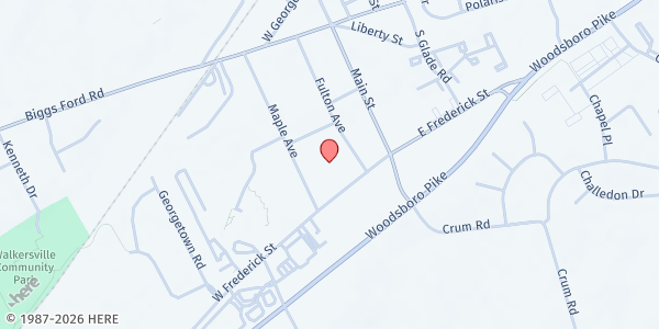 Map showing Glade Valley Food Pantry at 21 West Frederick St., Walkersville, MD