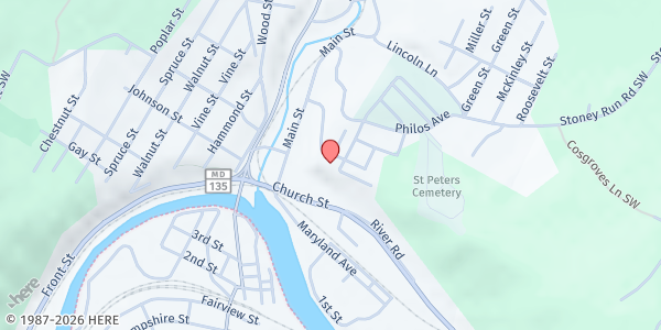 Map showing Church of the Brethren at 200 Oakview Dr, Westernport, MD