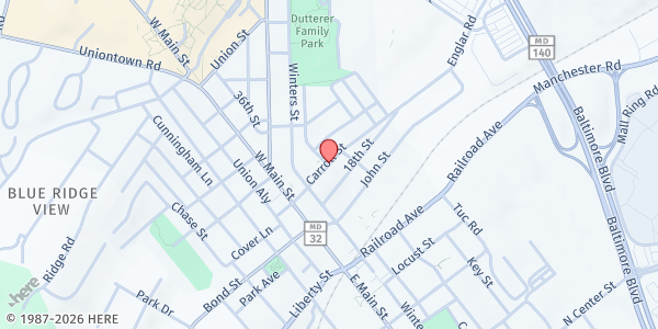 Map showing Shepherd's Staff at 30 Carroll Street, Westminster, MD