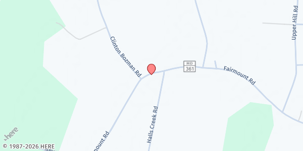 Map showing Christ United Methodist Church at 27473 Fairmount Road, Westover, MD