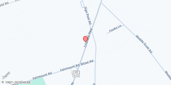 Map showing St. James UMC at 8730 Crisfield Highway, Westover, MD