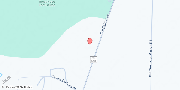 Map showing St. James United Methodist Church at 8370 Crisfield Highway, Westover, MD