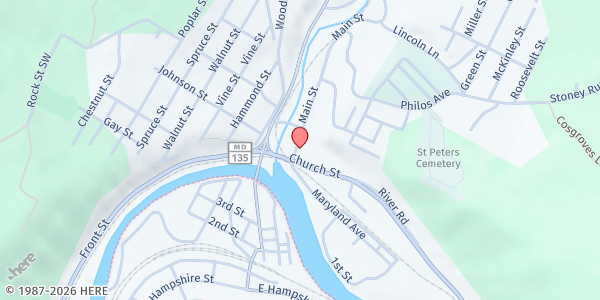 Map showing Tri-Town Food Pantry at Tri-Town Food Pantry, Westport, MD