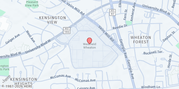 Map showing Montgomery County Family Center at 11160 Veirs Mill Road, Wheaton, MD