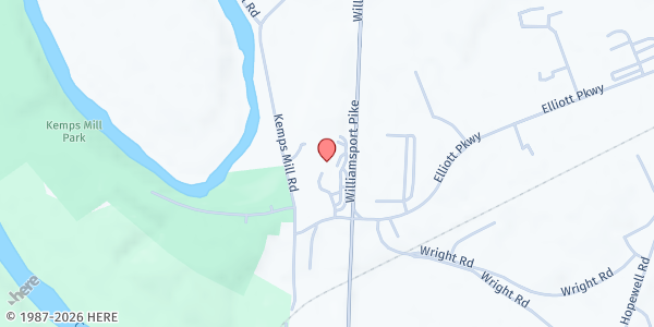 Map showing The Market Place / Experience Gateway at 11017 Kemps Mill Road, Williamsport, MD