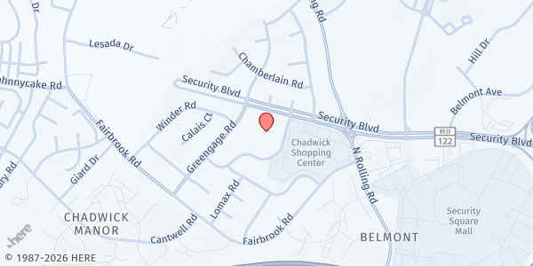 Map showing Christ the King Episcopal Church at 1930 Brookdale Road, Windsor Mill, MD