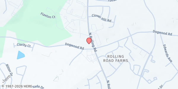 Map showing Emmarts United Methodist Church Soup For The Soul at 7100 Dogwood Road, Windsor Mill, MD