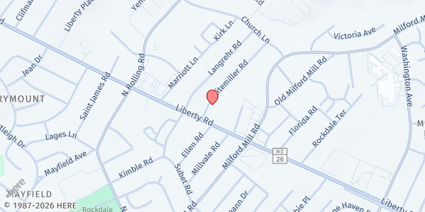 Map showing JDF & WIN events - Windsor Mill at 3613 Eitemiller Road, Windsor Mill, MD