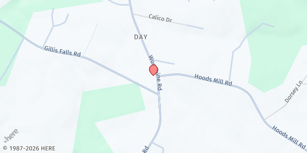 Map showing Morgan Chapel Food Pantry at 6750 Woodbine Road, Woodbine, MD