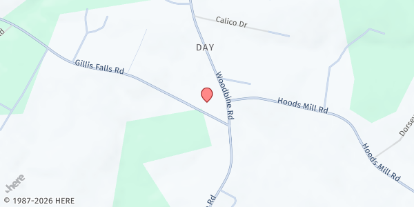 Map showing Morgan Chapel Food Pantry at 6750 Woodbine Road, Woodbine, MD