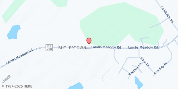 Map showing Mt. Olive AME Church at 24840 Lambs Meadow Rd, Worton, MD