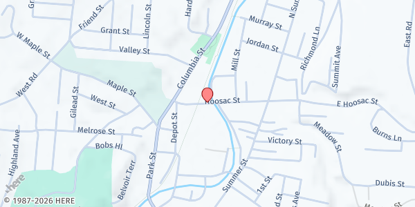 Map showing Adams Council on Aging Mobile Food Bank at 3 Hoosac Street, Adams, MA