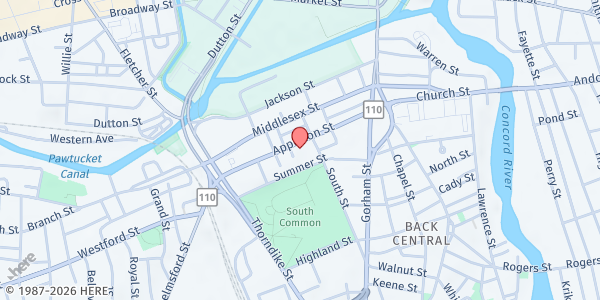 Map showing Life Connection Center at 192 Appleton Street, Back Central, MA