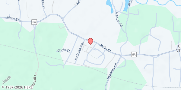 Map showing Barnstable County Human Services - Main Office at 3195 Main St, Barnstable, MA