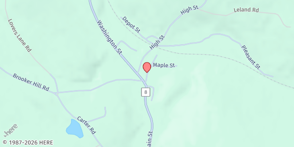 Map showing Becket Federated Church Food Pantry at 3391 Main Street, Becket, MA