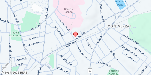 Map showing Beverly Bootstraps Community Services - 90 Colon St at 90 Colon St, Beverly, MA