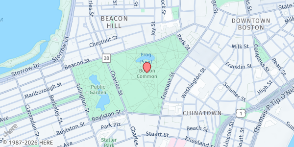 Map showing Boston Common (near Park Street T) at Boston Common (near Park Street T), Boston, MA