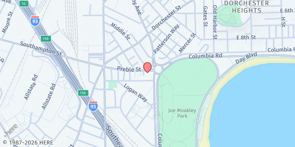 Map showing Saint Monica's Food Pantry at 331 Old Colony Ave, Boston, MA