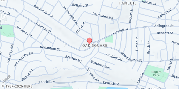 Map showing ABCD Allston-Brighton Neighborhood Opportunity Center at 640 Washington St UNIT 203, Brighton, MA