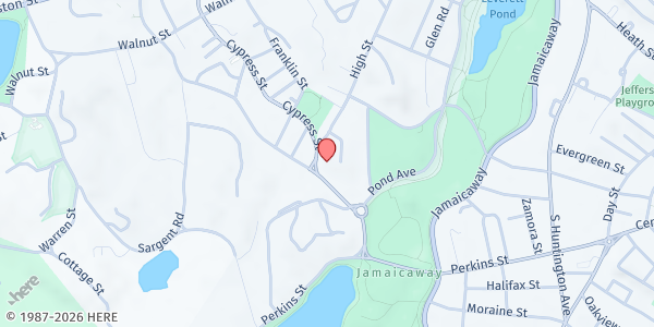 Map showing Brookline Emergency Food Pantry at 226 High Street, Brookline, MA