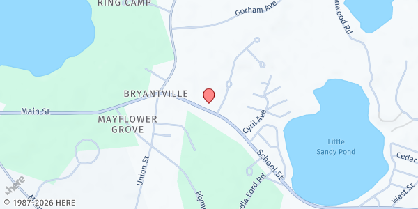 Map showing Pembroke Soup Connection Fire House Pantry & Meals at 32 School Street, RT 27, Bryantville, MA