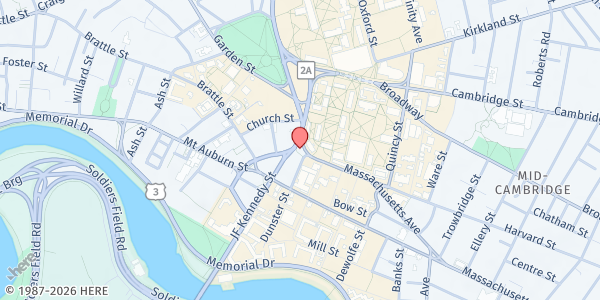 Map showing Harvard Square at Harvard Square, Cambridge, MA