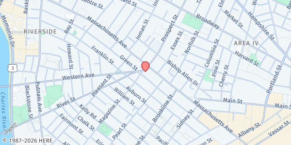 Map showing Carl F. Barron Plaza at 1 Central Square, Cambridgeport, MA