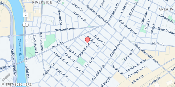 Map showing Loaves and Fishes Meal Program - Cambridgeport at 35 Magazine Street, Cambridgeport, MA