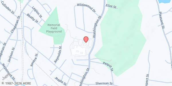 Map showing Canton Food Pantry2 at 960 Washington Street, Canton, MA