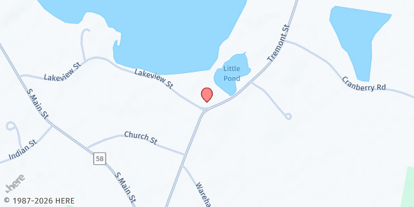 Map showing Carver Council on Aging at 48 Lakeview Street, Carver, MA